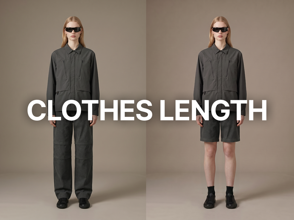 Can awkward outfit length in try-on shots be fixed without reshooting?