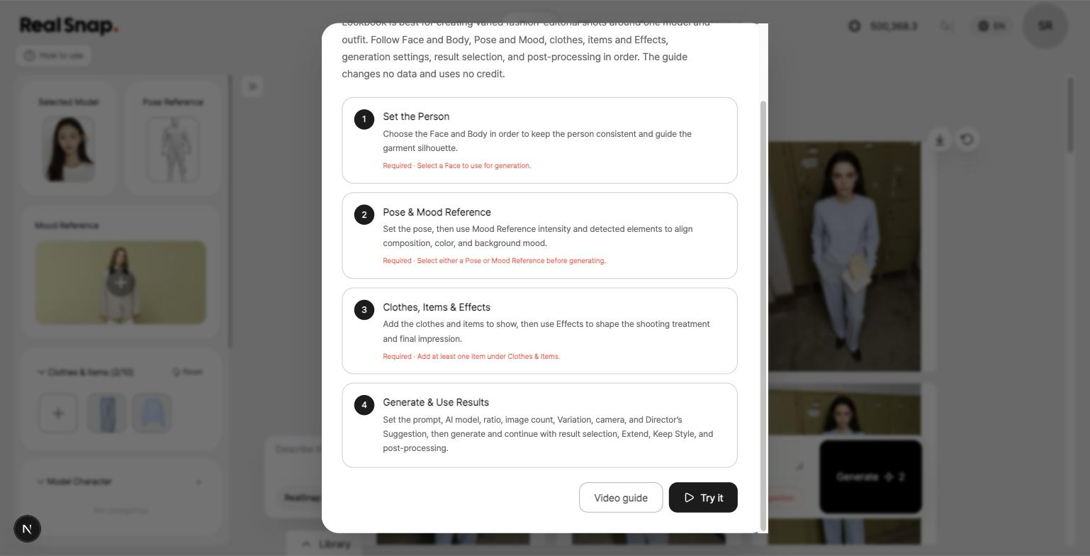 The four-step intro guide that opens from How to use